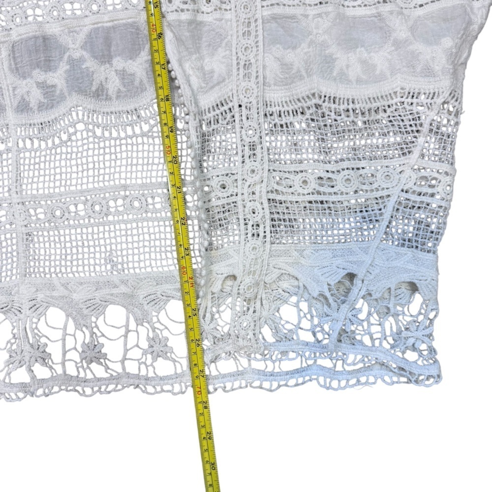 Democracy Ivory Crochet Lace Kimono Size Large - Picture 13 of 13